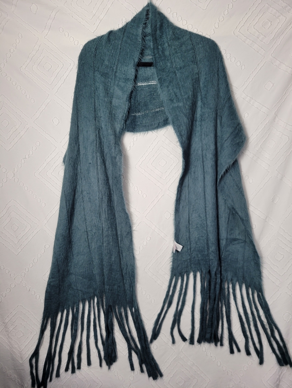 LC Lauren Conrad Teal Blue Fuzzy Scarf